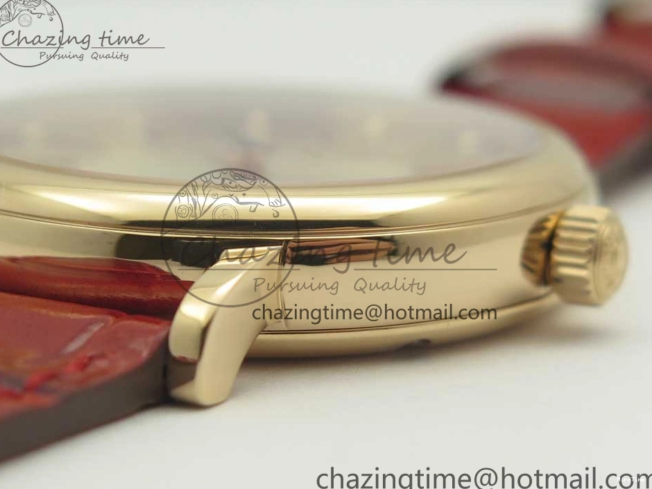 MIROTIME 0319 Portofino IW458101 RG MK 1:1 Best Edition Silver Dial On Red Leather Strap MIYOTA FashionForward 7162